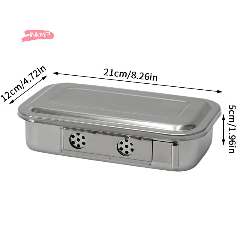 Dentalinstrumente-Tablett aus Edelstahl mit Deckel Chirurgische Medizinische Sterilisationsbox Desinfektionsbehälter für Dentalgeräte