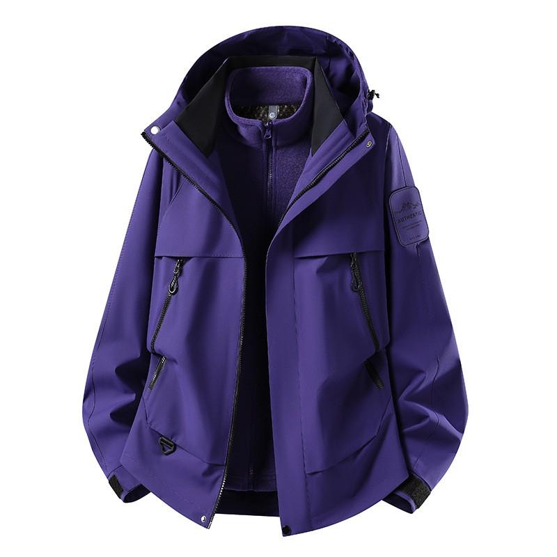 Unisex 2-Piece Outdoor Windproof Breathable Waterproof Hiking Jacket Set Winter Trekking Camping