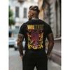 Camiseta Negra Volbeat Logo de la Banda Toro con Diseño de Llamas para Fans de la Música y Uso Casual, TALLA GRANDE