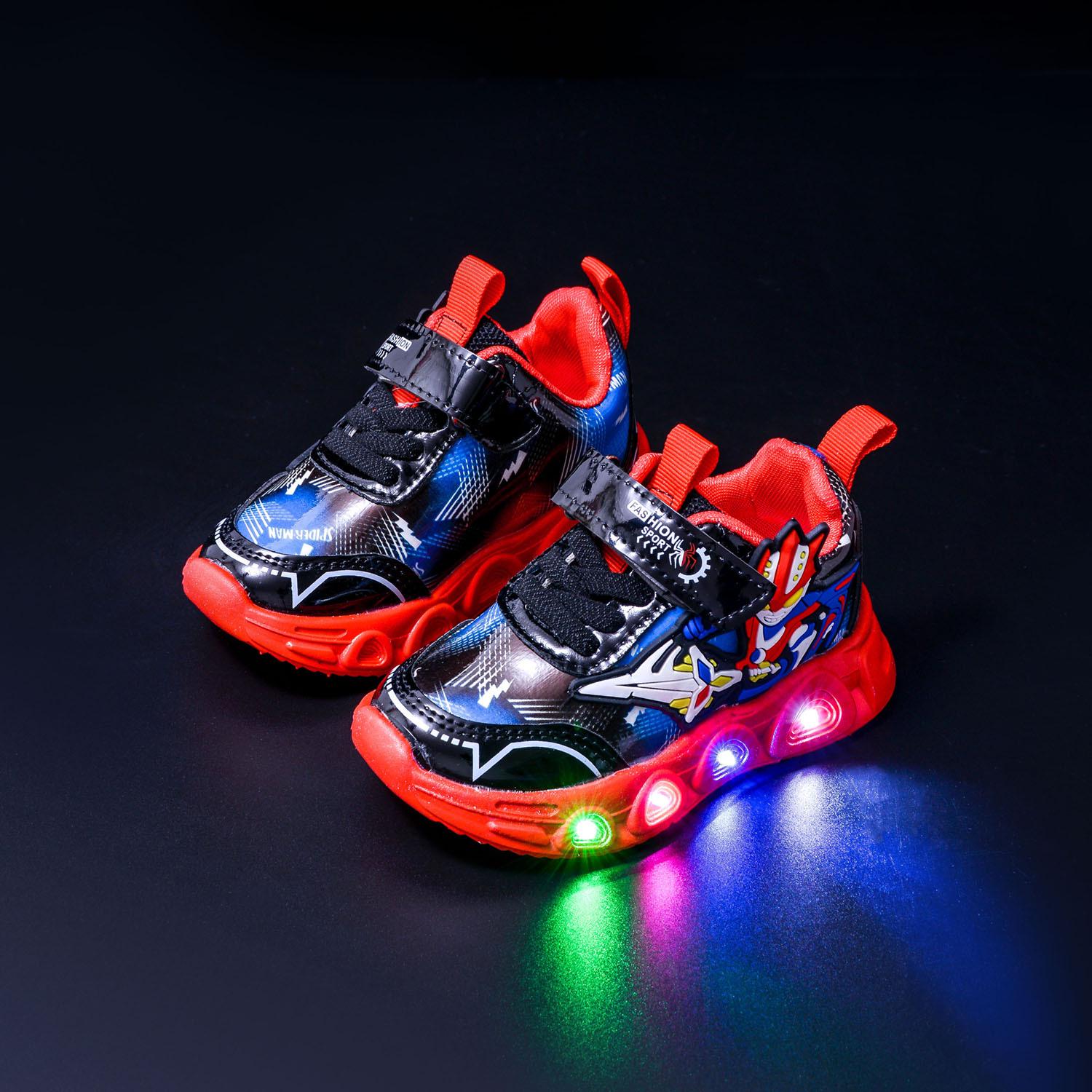 

Детские мультяшные светящиеся кроссовки - Весенне-осенняя повседневная светящаяся обувь для малышей 29 красный