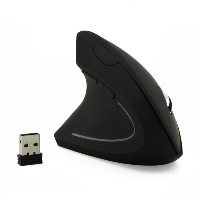 Vertical Ergonomic Wireless Mouse Cordless Optical Mouse1200DPI Adjustment and USB Receiver for Laptop and Desktop