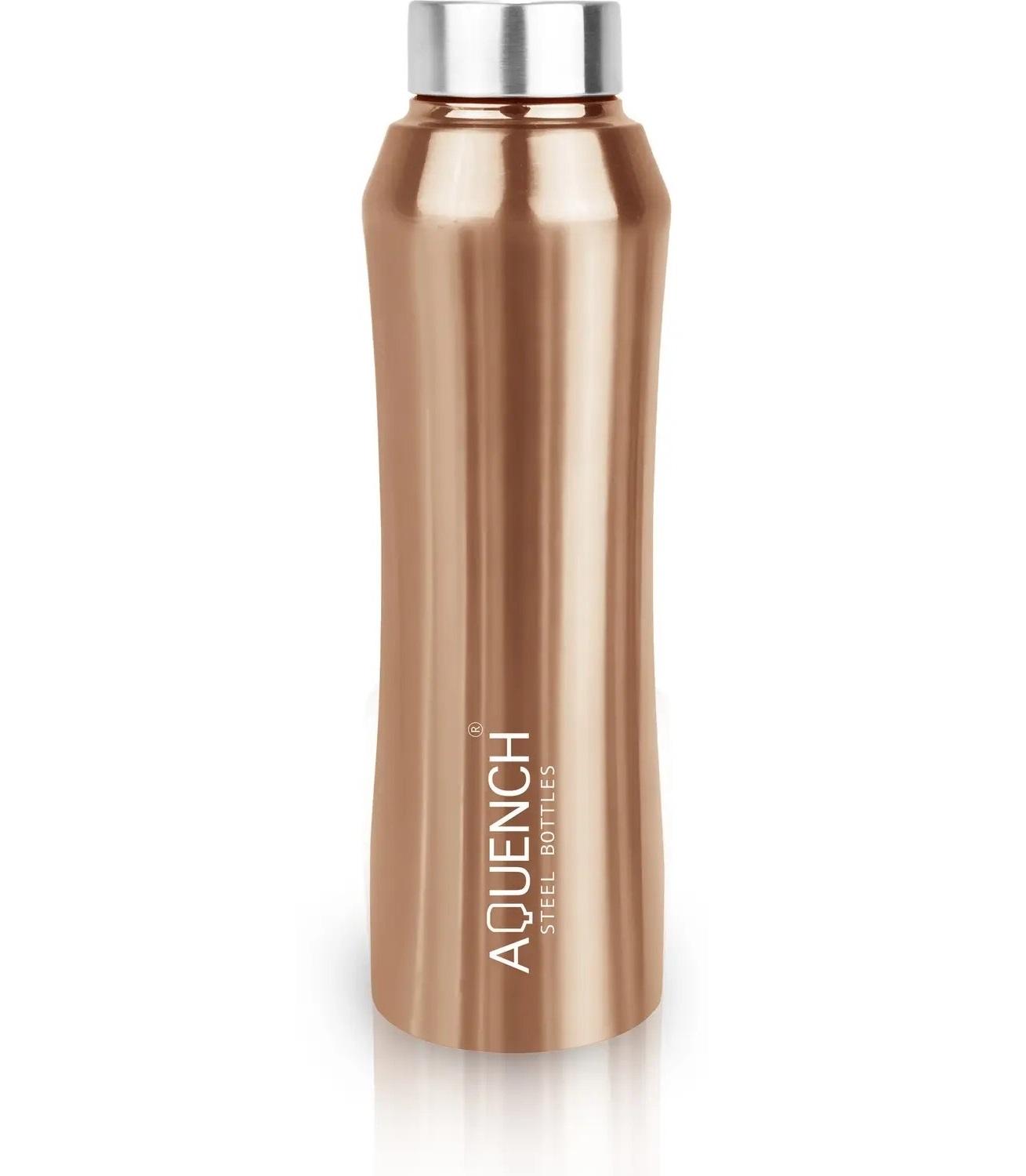1L Stainless Steel Metallic Copper Coloured Water Bottles 1000 ml Steel Bottle 1000 ml