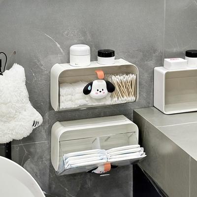 Badezimmer-Aufbewahrungsregal Spiegelschrank Aufbewahrungsbox Bohrlos Wandmontiert Waschbecken Gesichts-Handtuch-Organisationsbox