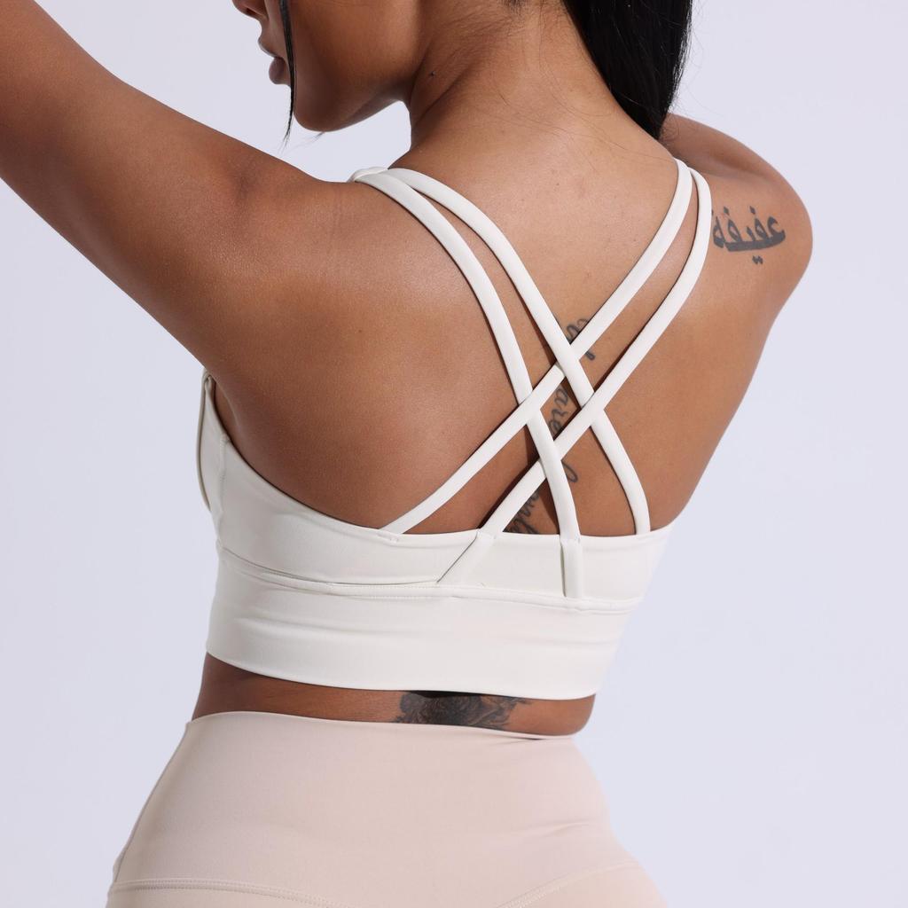 Nude Feel Women's Cross-Back Yoga Sports Bra