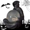 LED Halloween Decoration Crystal Ball USB Charging Death God Crystal Ball Resin Spooky Sculpture Ornament for Desktop Decor