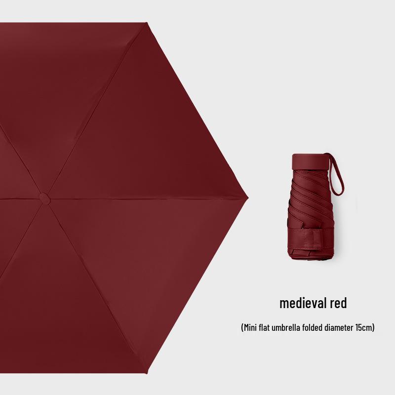Customizable Six-Fold Vinyl Sunshade UV Protection Umbrella: Versatile Rain/ Shine Folding Gift
