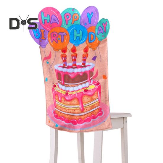 2 Pcs Chair Covers Colorful Cartoon Print Reusable Washable Classroom Birthday Back-to-School Party Decor Chair Seat Decoration Chair Back Cushions