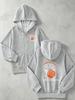 Boys Full Zip Hooded Sweatshirt Orange Basketball Net Graphic Inspirational Text Loose Daily Kids Outerwear With Front Pocket