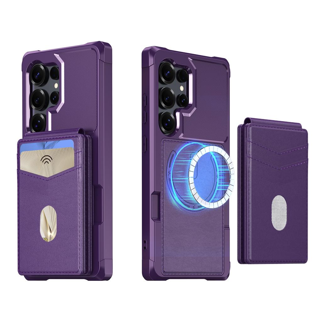 2 in 1 Detachable Card Holder Magnetic Leather Phone Case For Samsung S26 Ultra S25 S24 Plus S23 S22 kickstand Shockproof Cover