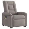 Electric Massage Recliner with Rising Function Taupe Fabric