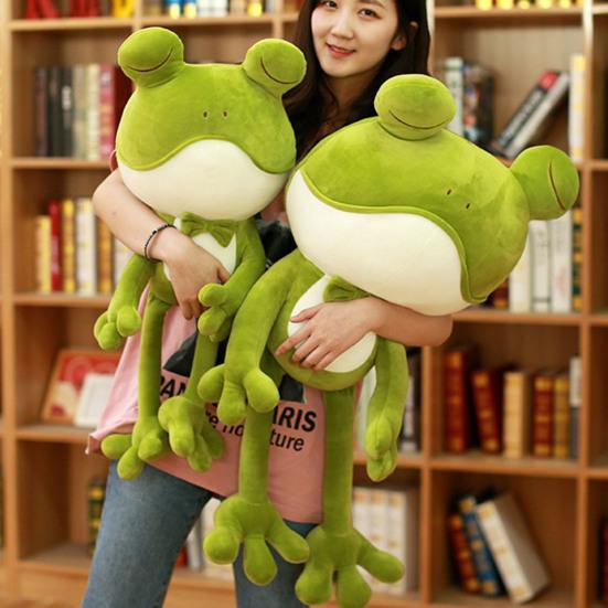 Bambola di Peluche Cartone Animato Delicata sulla Pelle Stile Elegante Colorata Rana Verde Bambola di Peluche Festa Camera da Letto Regali Per Decorazione Domestica
