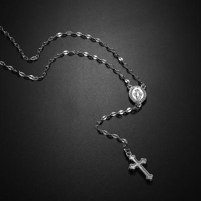 Moda Vintage Croce Cristiana Religiosa Pendente Collana Nappa Pendente Vergine Maria Catena Clavicola Per Donne Gioiello Charm Regalo