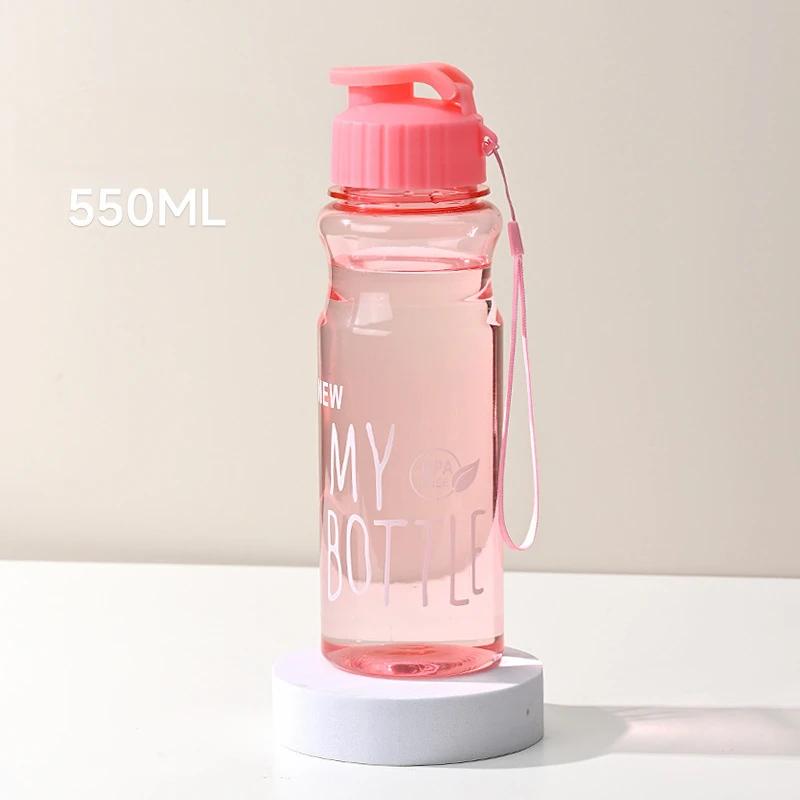 BPA Free 550ml WaterCup Sport Water Bottle Lightweight Water Cup PET Water Container Anti-drop Outdoor Use Rope Gift Mug Drinkware