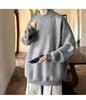 Men's Trendy Loose Round Neck Sweater - Spring/Autumn Solid Color Knitwear, Hong Kong Style Casual Outerwear