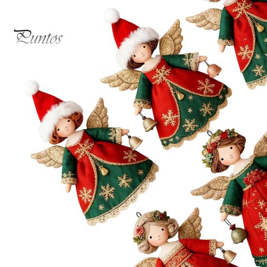 Reusable Wood Holiday Decorations 6/10/12/24/36PCS 2D Flat Wooden Angel Christmas Ornaments, Hanging for Xmas Shaped Tree Trims Tree, Wall,