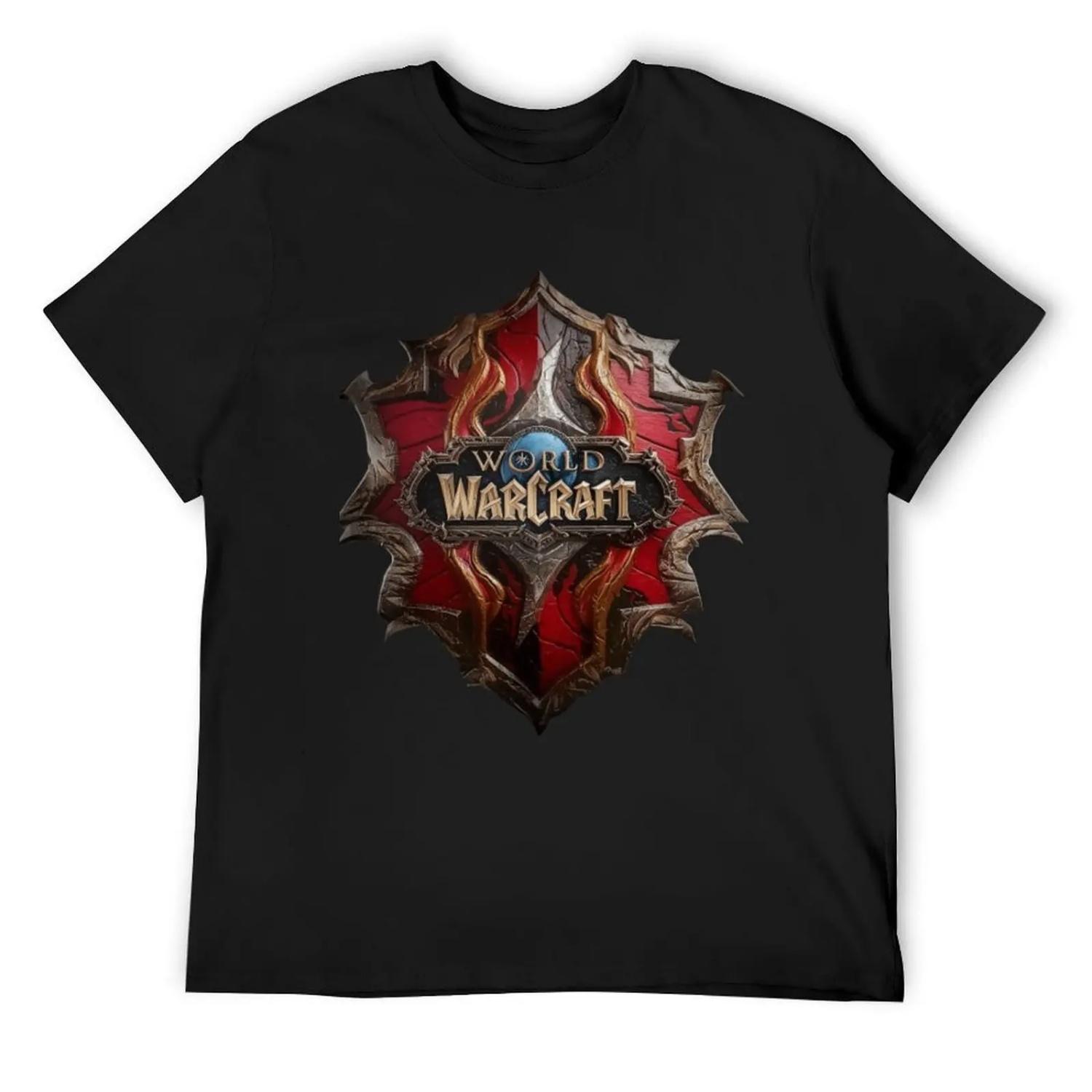 

7624 Щит из игры World of Warcraft - WoW - Футболка Louboutins синий архив оверсайз мужские футболки большого размера S чёрный