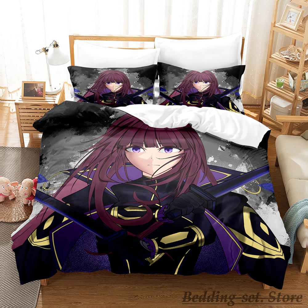 

The Eminence in Shadow Bedding Set Single Twin Full Queen King Size Bed Set Adult Kid Bedroom Duvetcover Sets Anime Bed EU Single(135x200cm)