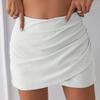 Women's Satin Short Skirt Spring and Summer Pleated Asymmetrical Skirts