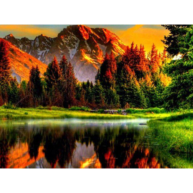 DIY 5D Diamond Painting Waterfall Landscape Full Round Rhinestone Diamond Embroidery Cross Stitch