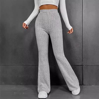 2024 Europäische und amerikanische Slim Fit-Hose mit ausgestelltem Bein und hoher Taille für Damen – Herbst-/Wintermode