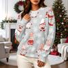 Women's Casual Long Sleeve Christmas Print Neck Pullover Sweatshirt