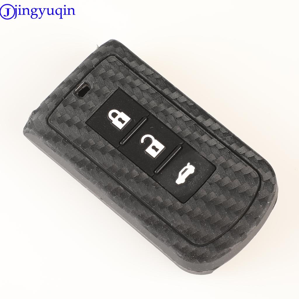 Jingyuqin Carbon Silikon Auto Schlüsselhülle Abdeckung 3T Smart Key Für Mitsubishi Outlander 2016 Lancer 10 Pajero Sport ASX L200