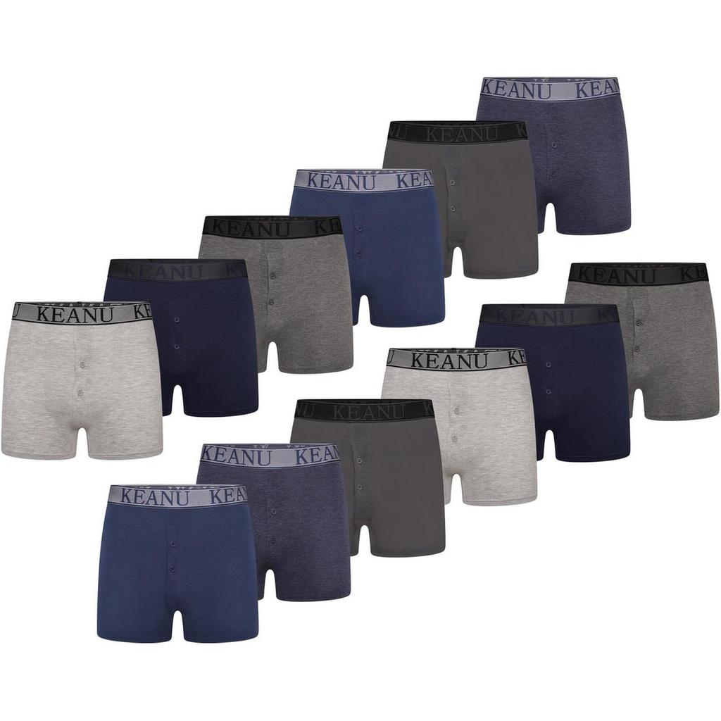 Keanu Mens Plain Boxer Shorts (Pack of 12)