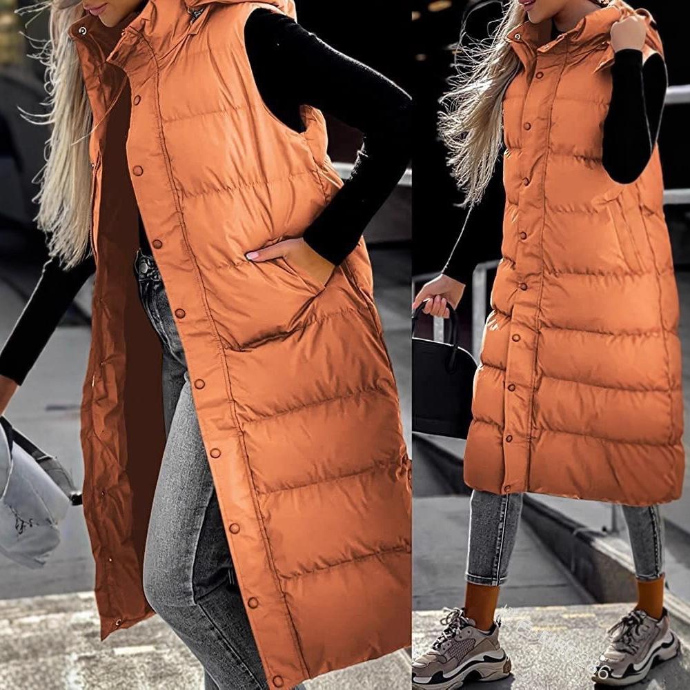 

Женская зимняя куртка с капюшоном на молнии, большого размера, повседневный жилет, верхняя одежда, парка M