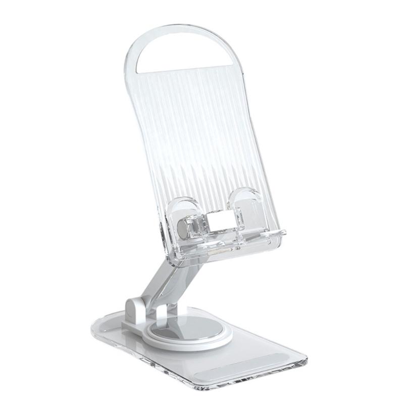 360 Degree Rotating Cellphone Holder Universal for Phone Tablet Table Support Stand Clear Acrylic Folding Holder Stand