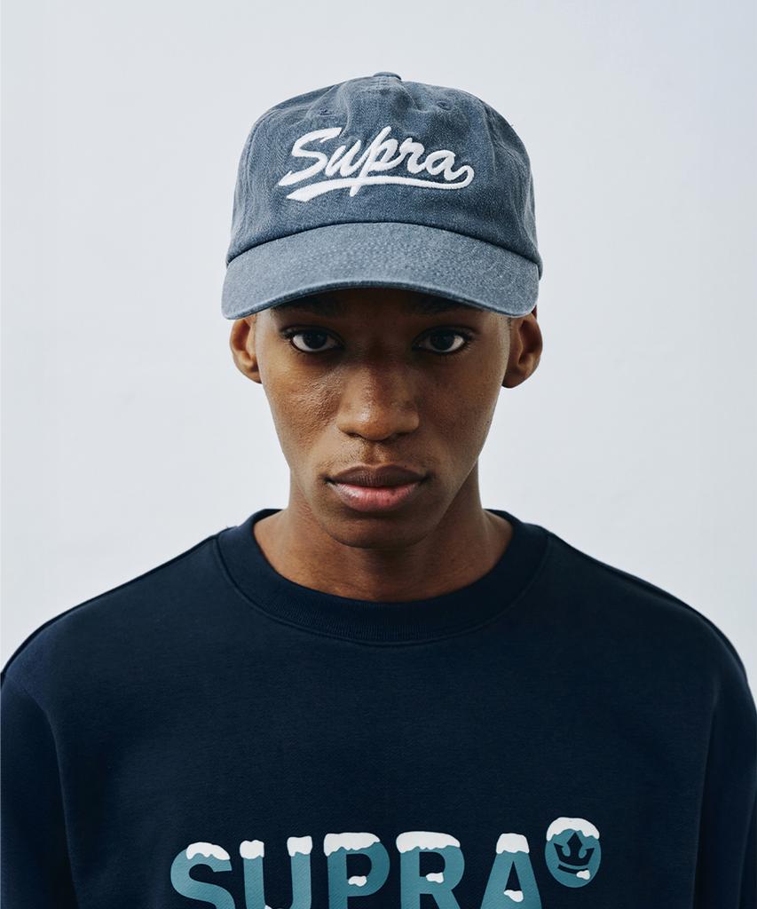 SUPRA Pigment Washed Border Cap (Navy)