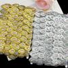 4,5M 2,6cm Breite Strass Silber Handgemacht DIY Perlen Spitzenborte Bekleidungszubehör Kunststoffteile Strasskette