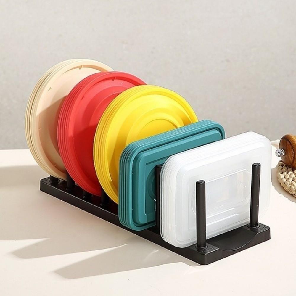 Non-Slip Pot Lid Rack Plastic Tableware Storage Shelf Cutting Board Holder for Kitchen