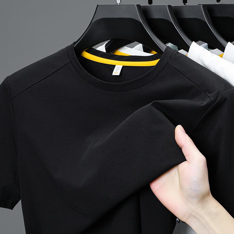 

Мужская футболка-поло, рубашка с тонким низом, однотонный верх, футболка с круглым вырезом и короткими рукавами. 4XL