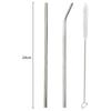 2/4/6/8pcs Reusable Stainless Steel Drinking Straws 1/2/3 Cleaner Brush Kit