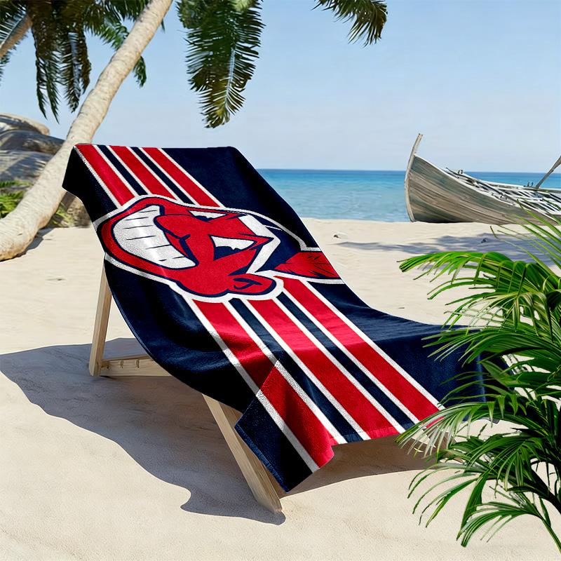 Cleveland Indians Print Beach Towel, Large Soft Quick Dry Towel for Beach Camping Swimming