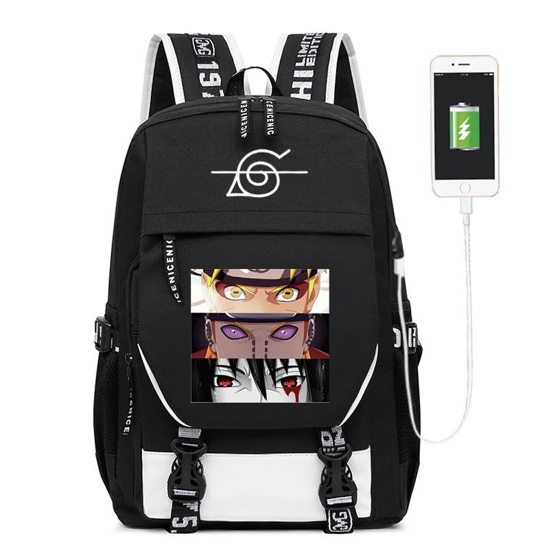Backpack, Hokage animation print student casual schoolbag with combination lock computer bag