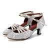 Dance Shoes for Women Hollow Women Outdoor Sandals Breathable Latin Salsa Mid Heel Ballroom Dance Shoes Heel 5.5CM