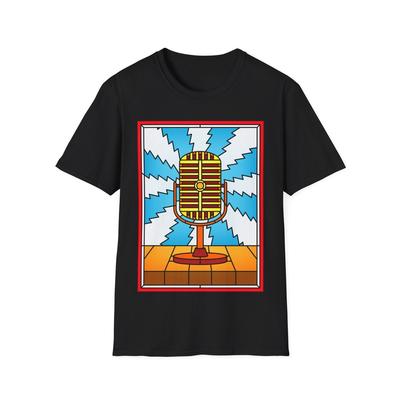 Camiseta Microfone Vitral, Presente para Cantor, Camiseta Gráfica de Música - Unissex