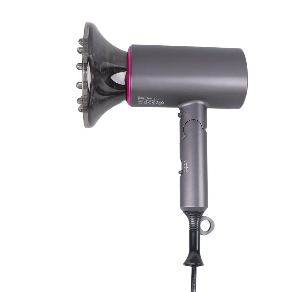 Electric Hair Dryer Folding T Shape Grey 1200W Blow Dryer for Home Salon Travel