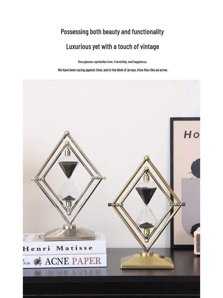 Creative Geometric Hourglass Ornament: Luxury Soft Furnishings for Office or Study Decor