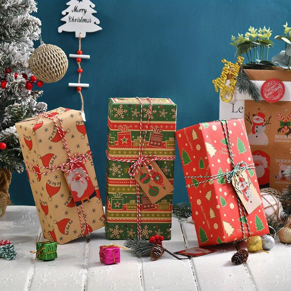 1set Vintage Kraft Wrapping Paper, Beautiful Gift Wrapping Paper, Holiday Gift Wrapping Paper Gift Paper