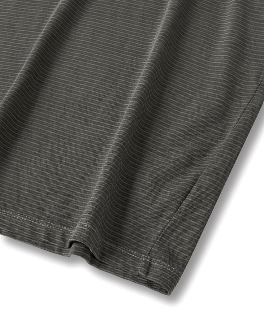 ASP Pigment Dyed Stripe Short Sleeve T-Shirt - Mid Grey