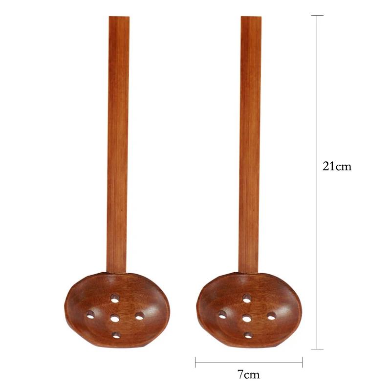 

2 шт. Деревянная суповая ложка половник с длинной ручкой Деревянная кухонная ложка Большая ложка-дуршлаг Сервировочная ложка для рамена Суповой половник Японская посуда