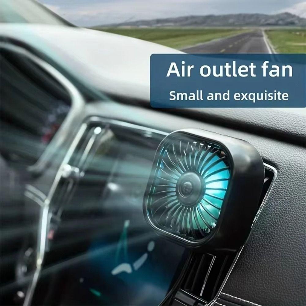 Colorful Lighting USB Small Cooling Fan Adjustable Car Mounted Air Cooler Rear Seat