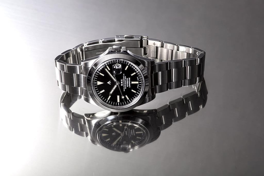Naval watch Produsert av Svart urskive 3 ledd metallarmbånd SMÅ BOKSTAVER:FRXA001 / S/S