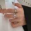 Korean Stylish Inspired S925 Silver Ring For Women With Distinctive Patterns Geometric