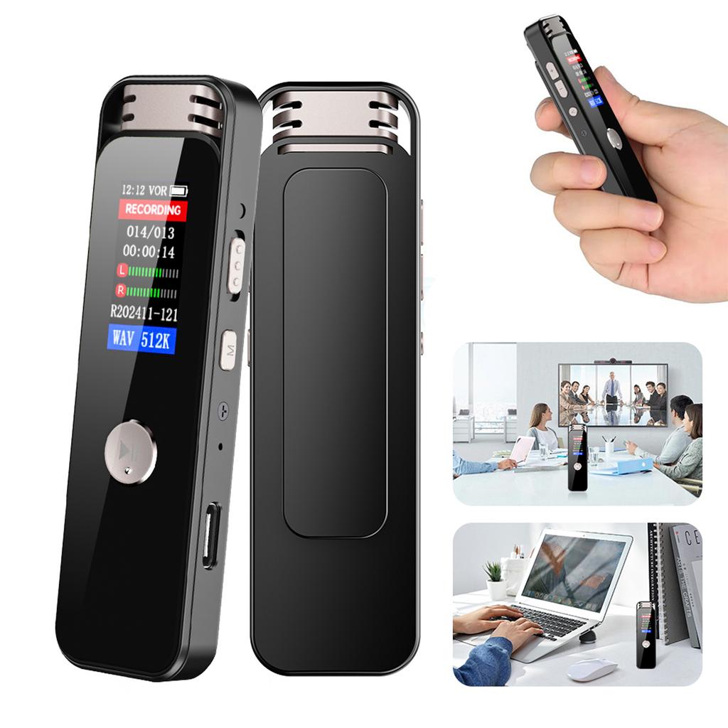 Voice Activated Recorder Type-C Rechargeable Audio Recorder with 7-Level Adjustable Voices Control for Lectures Meetings