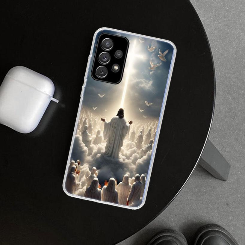 Christian Cross Design Phone Case Cover for Samsung Galaxy A12 A22 A32 A52 A72 A02S A51 A50S A31 A20S A10S Note 20 Ultra 10 Plus
