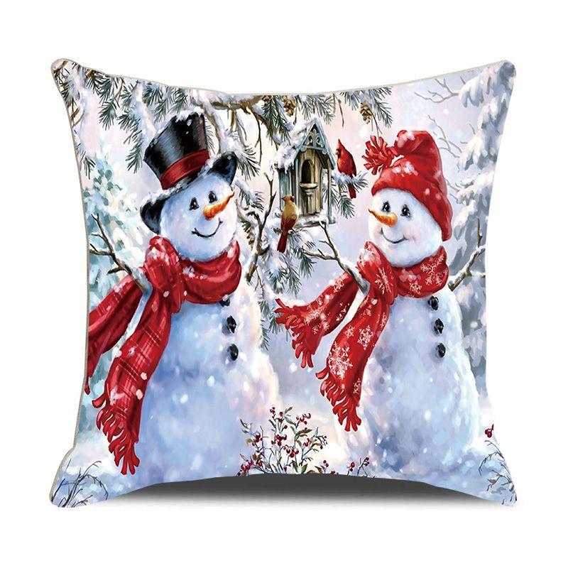 European Christmas Pillow Cushion Creative Home Linen Short Plush Bedside Sofa Pillow Case