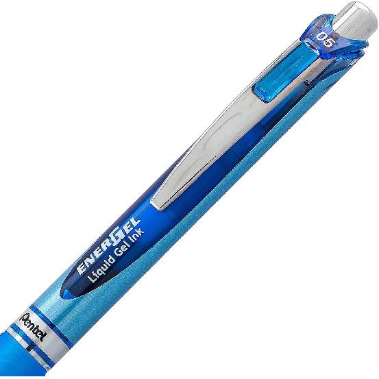 Pentel Energel 0.5 mm Rtx Retractable, 12 Pack of 6 Black & 6 Blue Ink Pens Needle Tip, Pens 0.5 mm Fine Point